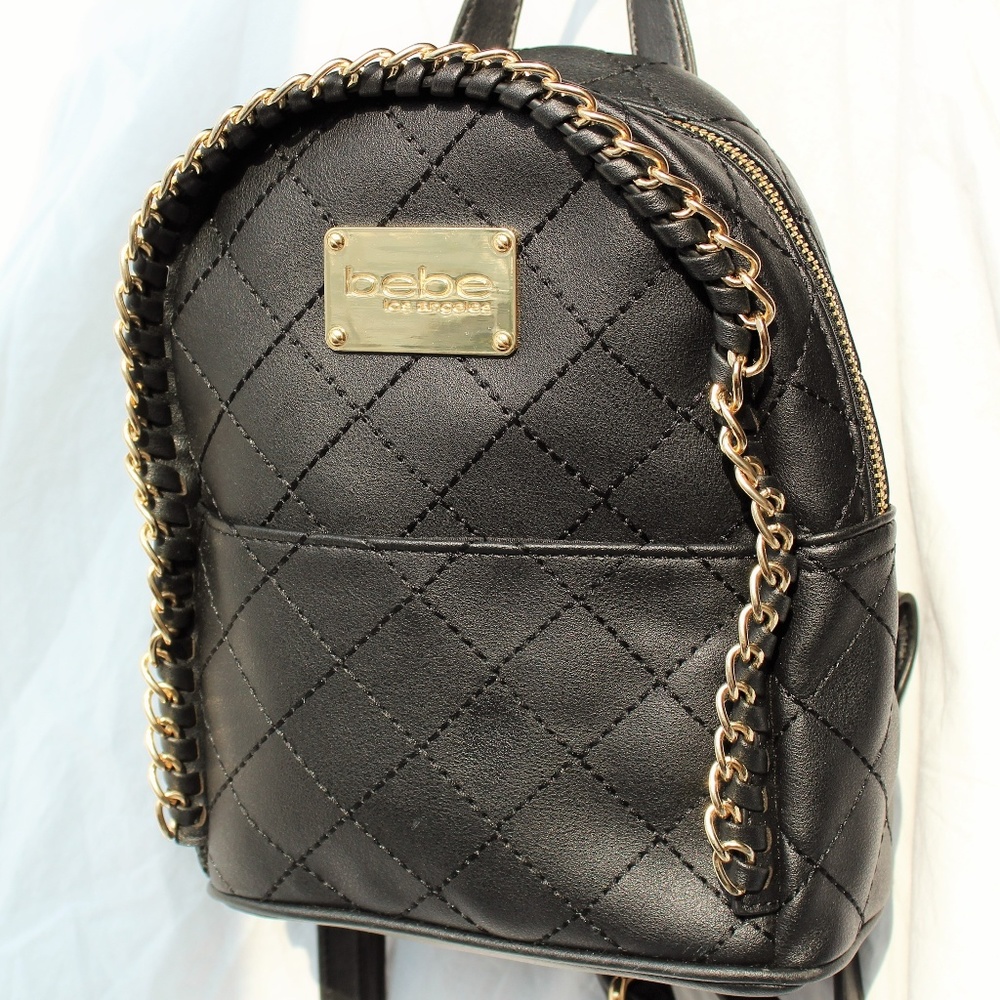 Bebe Julia Mini Backpack Quilted Faux Leather
